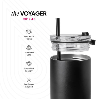 NFL Voyager Tumbler with Clear Flip Lid & Straw